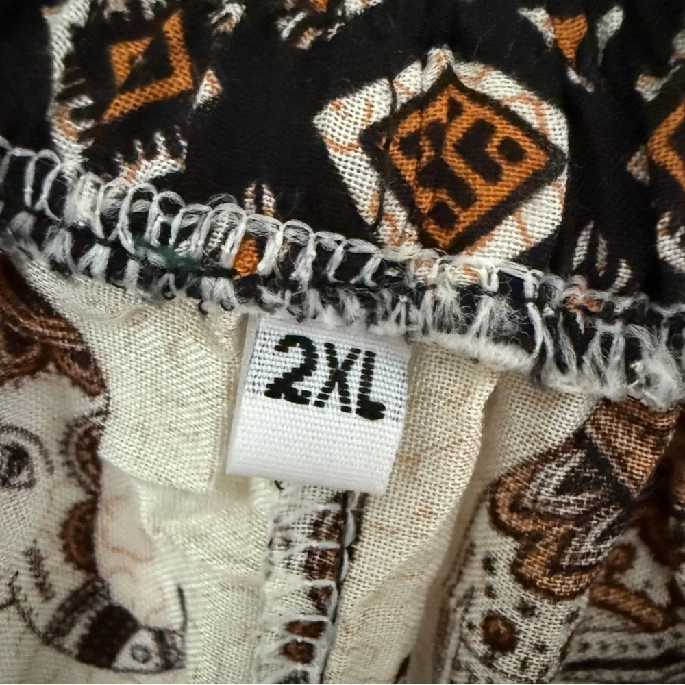 Thai Elephant Print Boho Pants – Size 2XL New with Tags - Picture 2 of 8